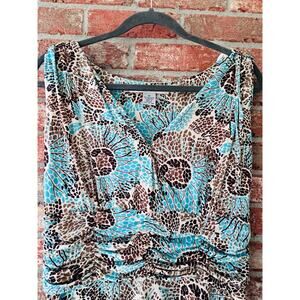 aa studio aa dress Sleeveless Blue/brown Floral womens 12